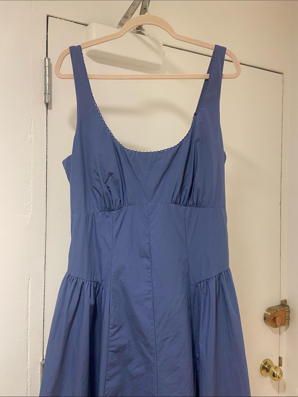 NWT ABERCROMBIE AND FITCH 100% Cotton Bra Free Dylan Midi Dress Blue Fog - Picture 6 of 8